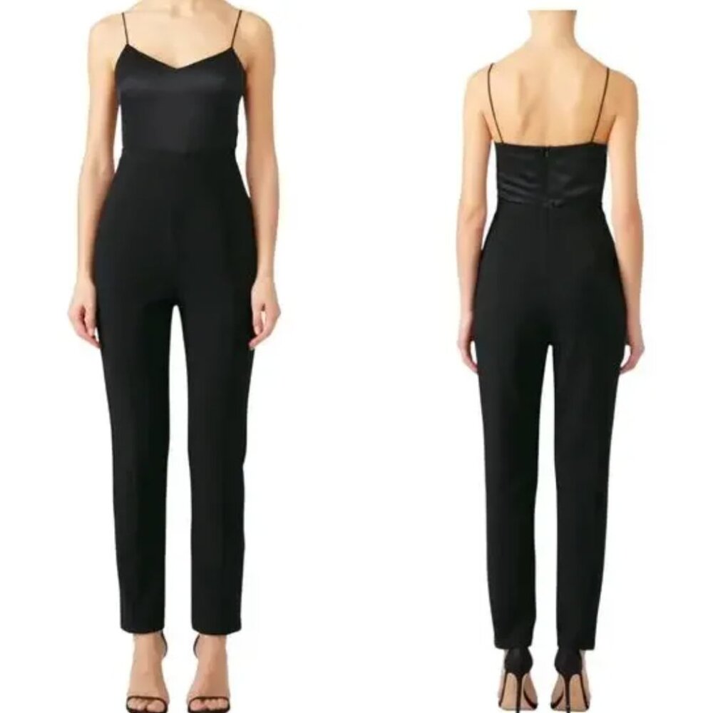 Black Halo Teagun Silk Jumpsuit Romper